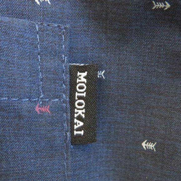Molokai Surf Co.* Men's Short Sleeve‎ Button Down Straight Hem Fishbone Shirt~XL - Picture 4 of 13